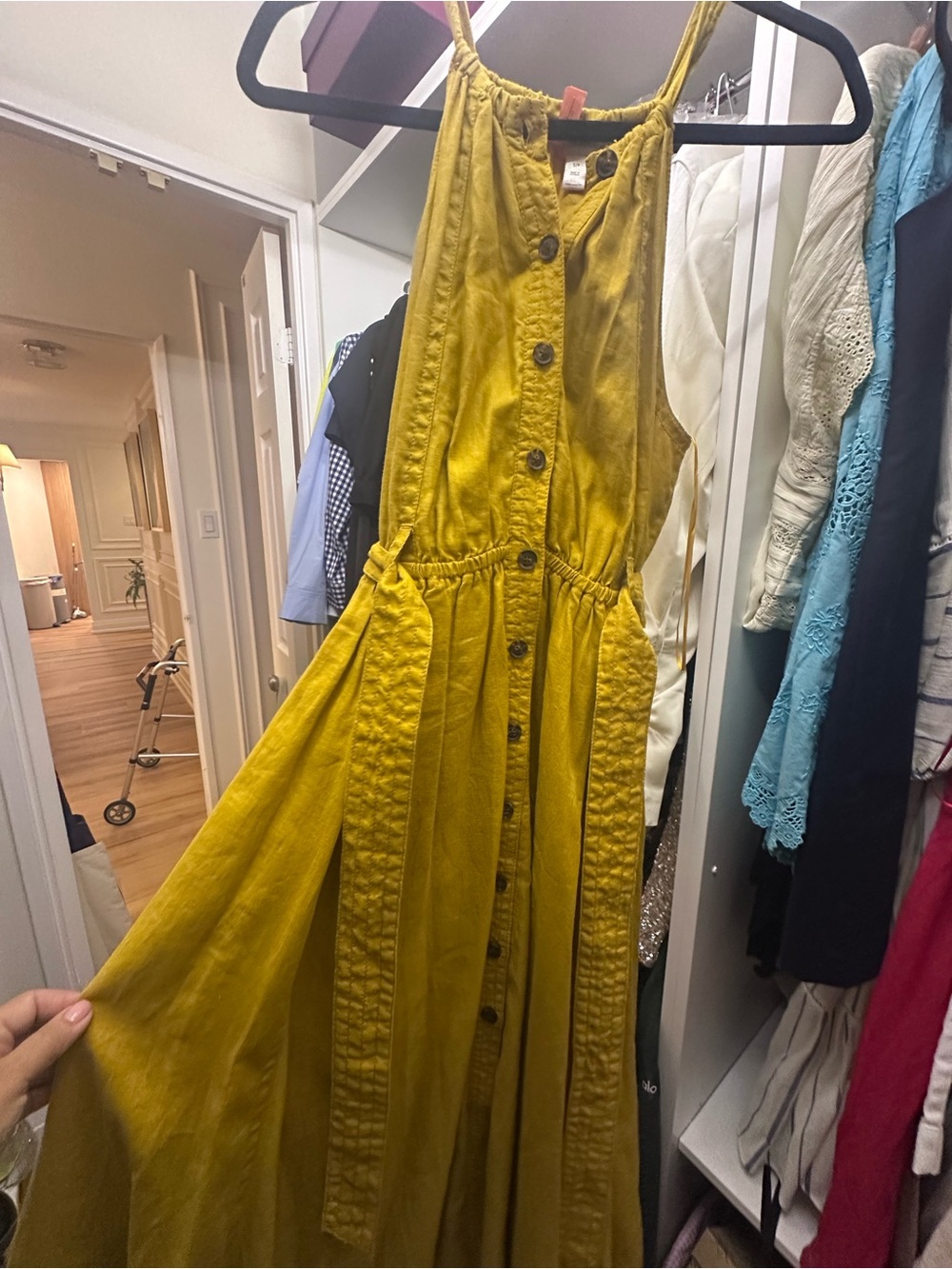 Banana Republic Mustard Yellow Maxi Dress with Button Front - Picture 4 of 4